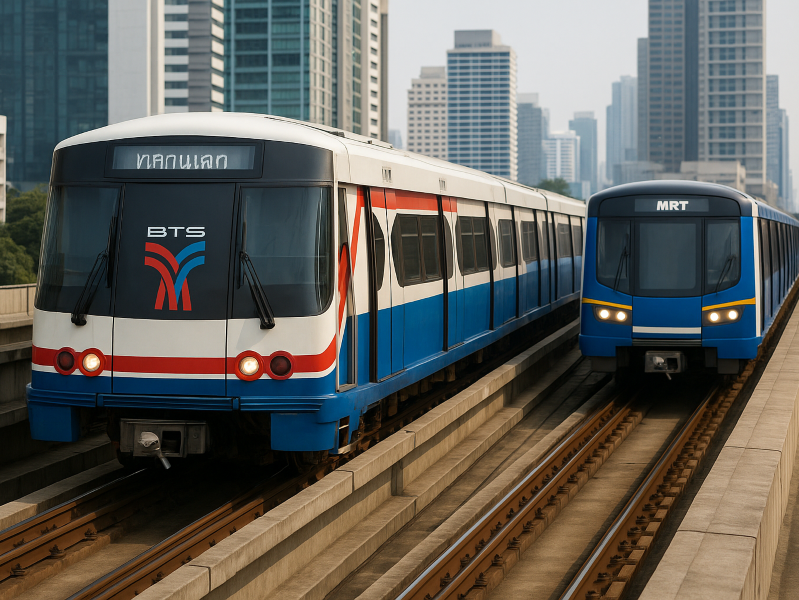 BTS-and-MRT-trains